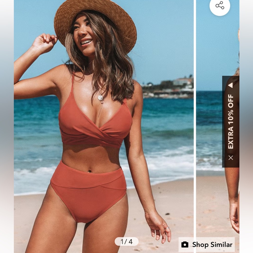 CUPSHE Twist High Waisted Bikini